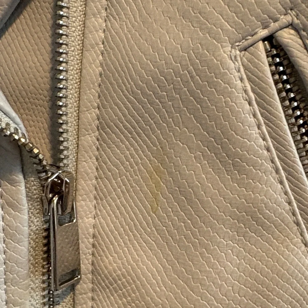 Bagatelle Light Gray Snakeskin Leather Jacket - Picture 4 of 9